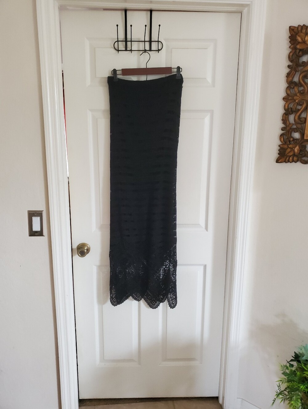 Vintage Chico's Open Knit Crochet Maxi Skirt